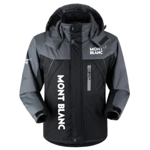 Montblanc Exclusive Logo Outdoor Charging Suit Plush Waterproof Windproof Jacket Detachable Hood OUEUPCS2705MBZ - Montblanc Jacket